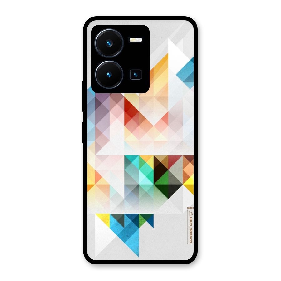 Colorful Geometric Art Glass Back Case for Vivo Y35
