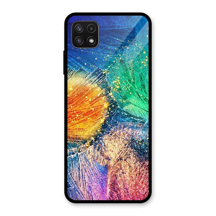 Colorful Leafs Vibrant Glass Back Case for Galaxy A22 5G