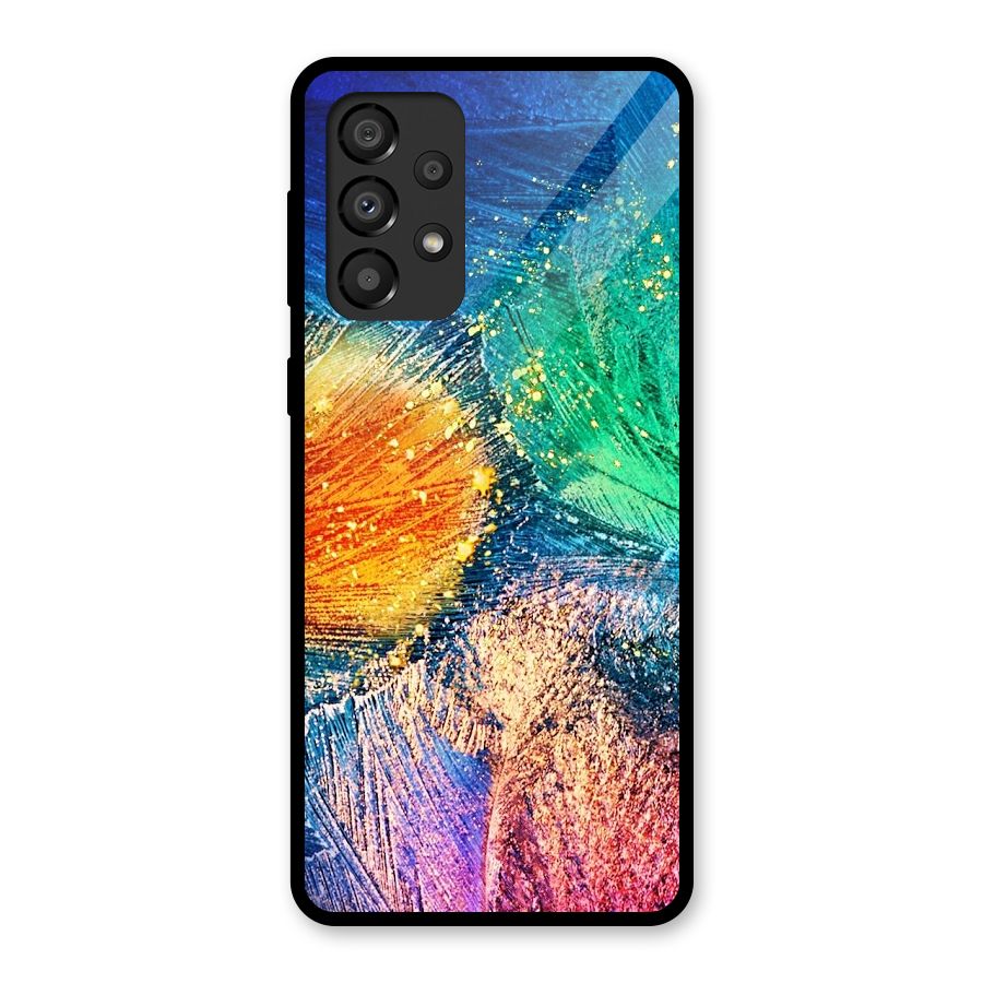 Colorful Leafs Vibrant Glass Back Case for Galaxy A33 5G