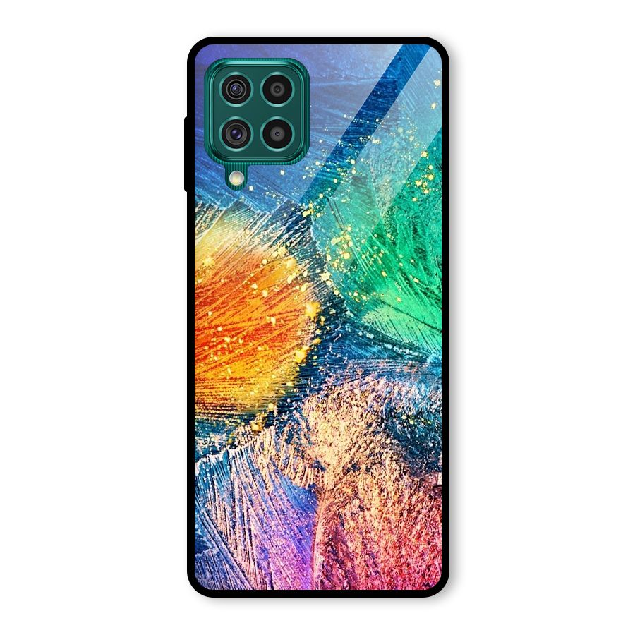Colorful Leafs Vibrant Glass Back Case for Galaxy F62