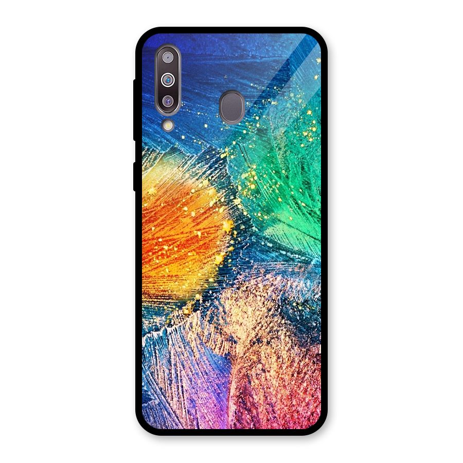 Colorful Leafs Vibrant Glass Back Case for Galaxy M30