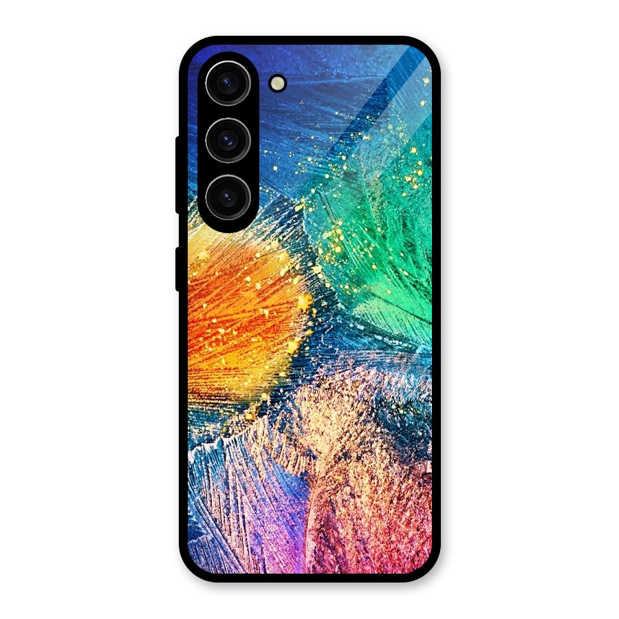 Colorful Leafs Vibrant Glass Back Case for Galaxy S23