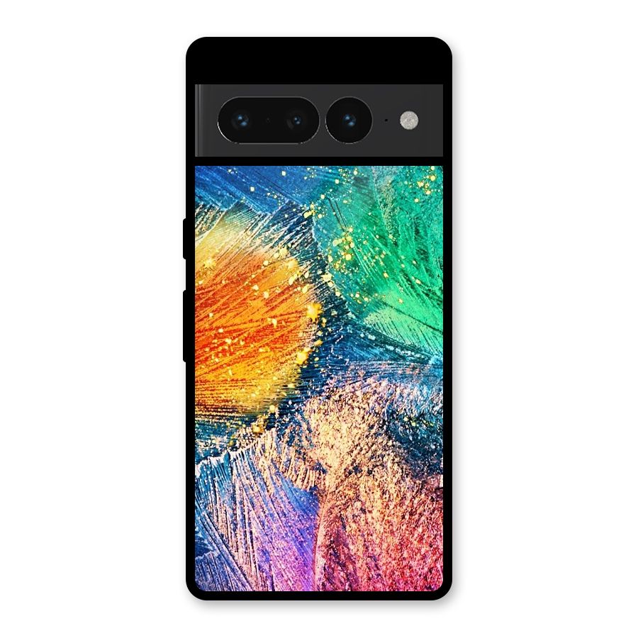 Colorful Leafs Vibrant Glass Back Case for Google Pixel 7 Pro