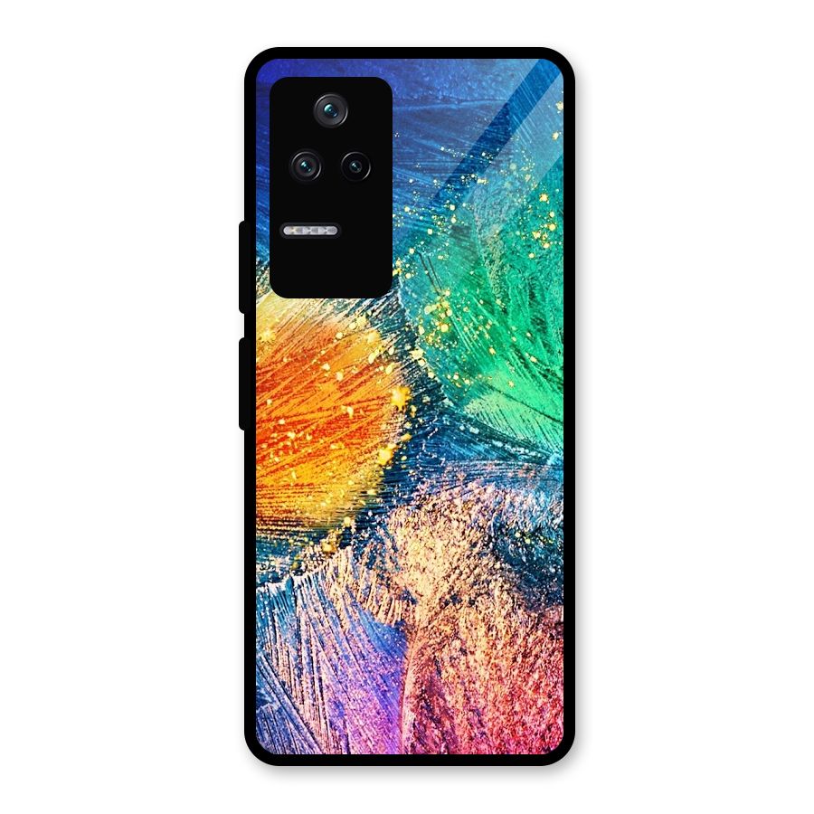 Colorful Leafs Vibrant Glass Back Case for Poco F4 5G