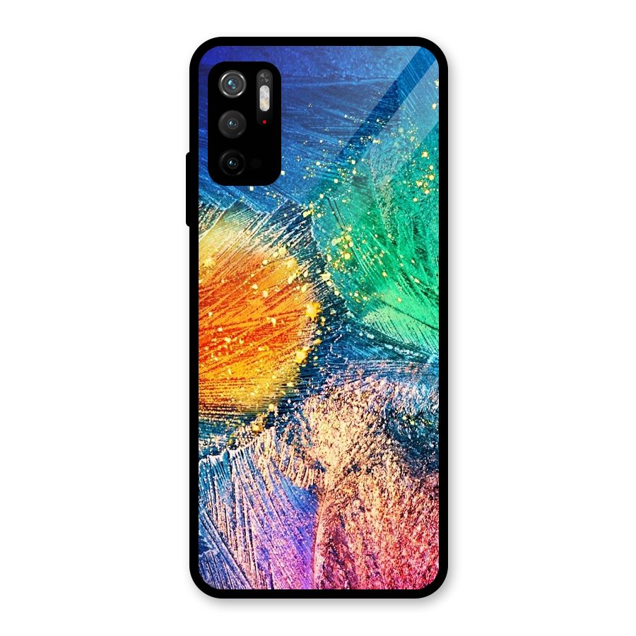 Colorful Leafs Vibrant Glass Back Case for Poco M3 Pro 5G