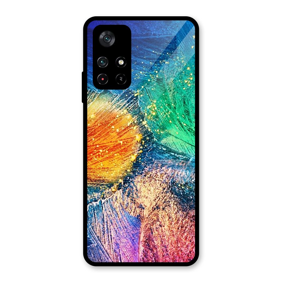 Colorful Leafs Vibrant Glass Back Case for Poco M4 Pro 5G