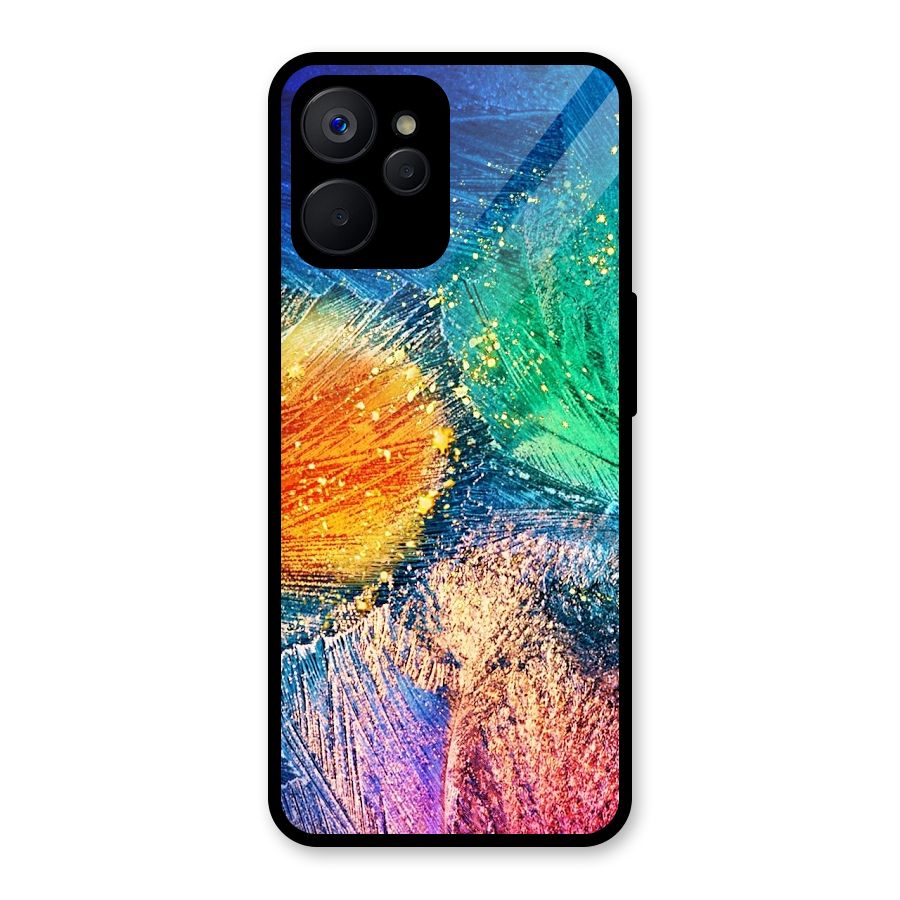 Colorful Leafs Vibrant Glass Back Case for Realme 9i 5G