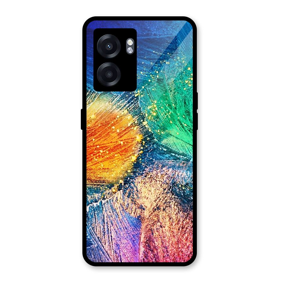 Colorful Leafs Vibrant Glass Back Case for Realme Narzo 50 5G