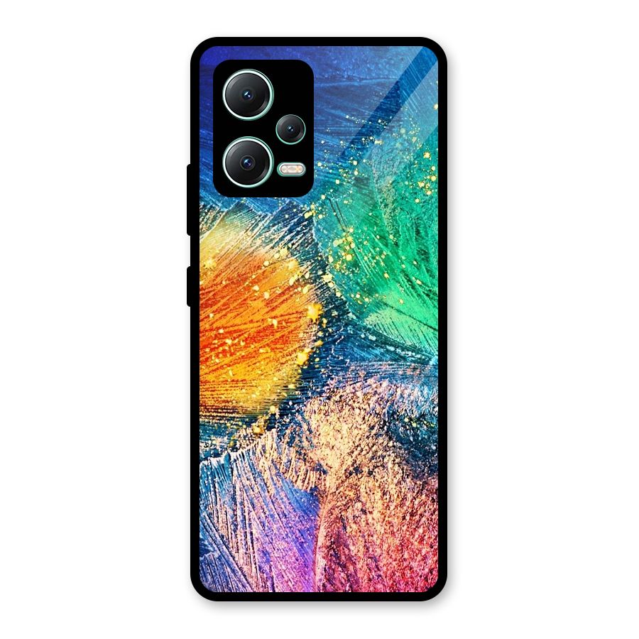 Colorful Leafs Vibrant Glass Back Case for Redmi Note 12 5G