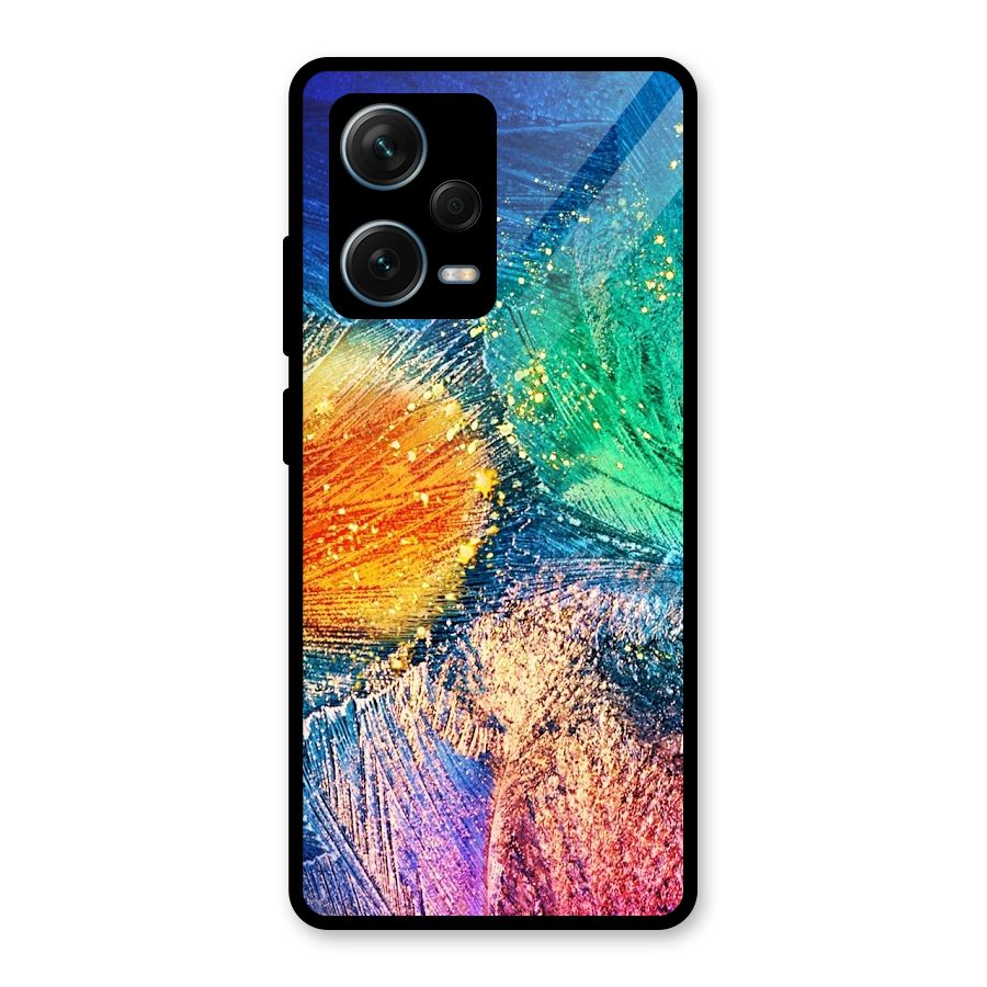 Colorful Leafs Vibrant Glass Back Case for Redmi Note 12 Pro Plus 5G