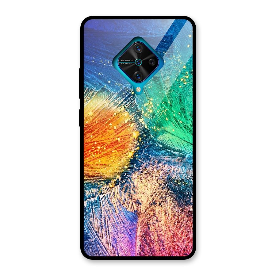 Colorful Leafs Vibrant Glass Back Case for Vivo S1 Pro