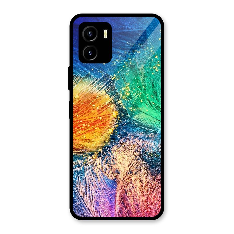 Colorful Leafs Vibrant Glass Back Case for Vivo Y15s