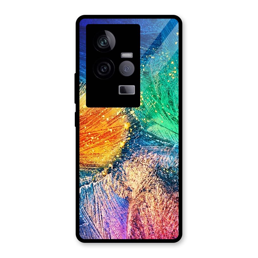 Colorful Leafs Vibrant Glass Back Case for Vivo iQOO 11 5G
