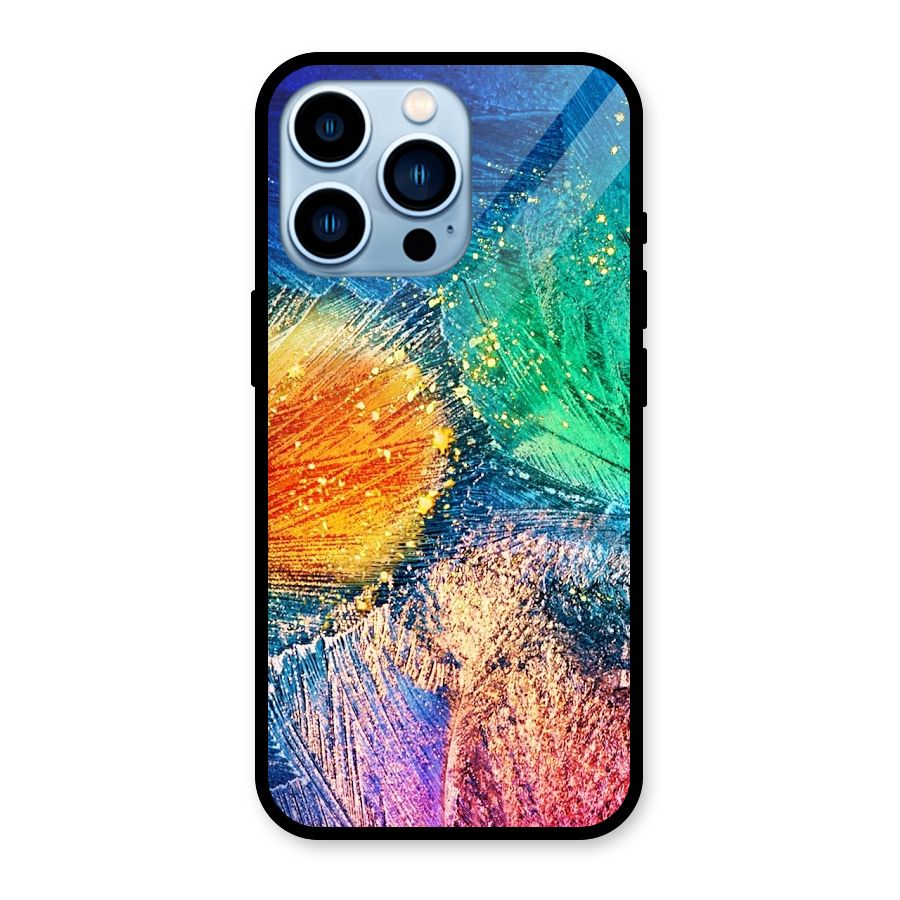 Colorful Leafs Vibrant Glass Back Case for iPhone 13 Pro