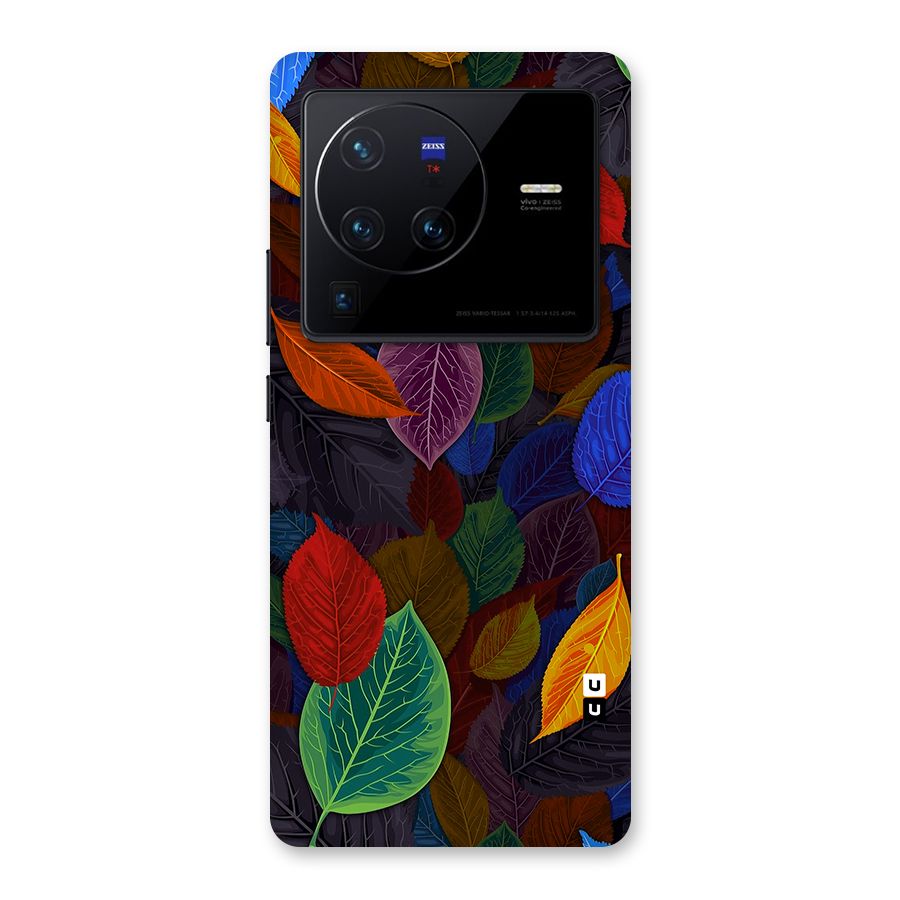 Colorful Leaves Pattern Back Case for Vivo X80 Pro