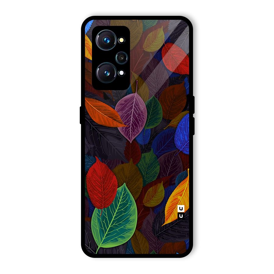 Colorful Leaves Pattern Glass Back Case for Realme GT 2