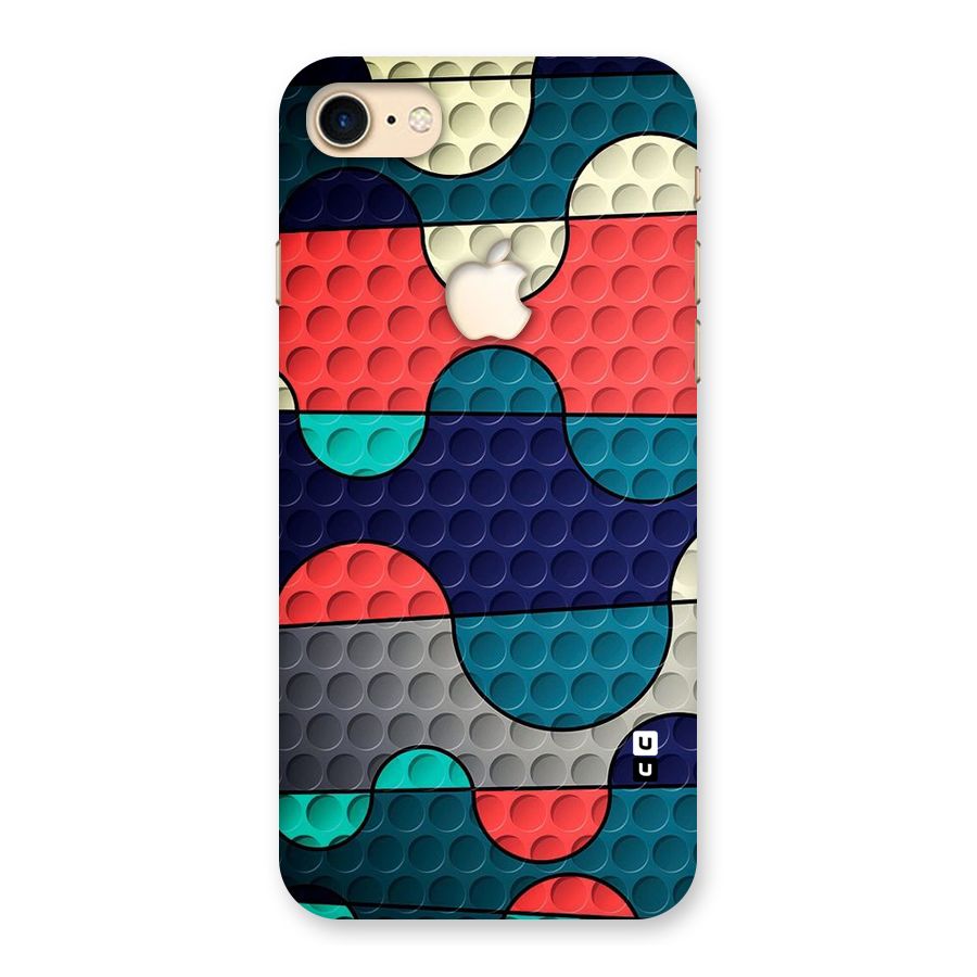 Colorful Puzzle Design Back Case for iPhone 7 Apple Cut
