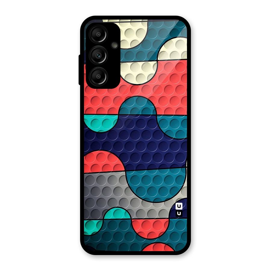 Colorful Puzzle Design Glass Back Case for Galaxy A14 5G