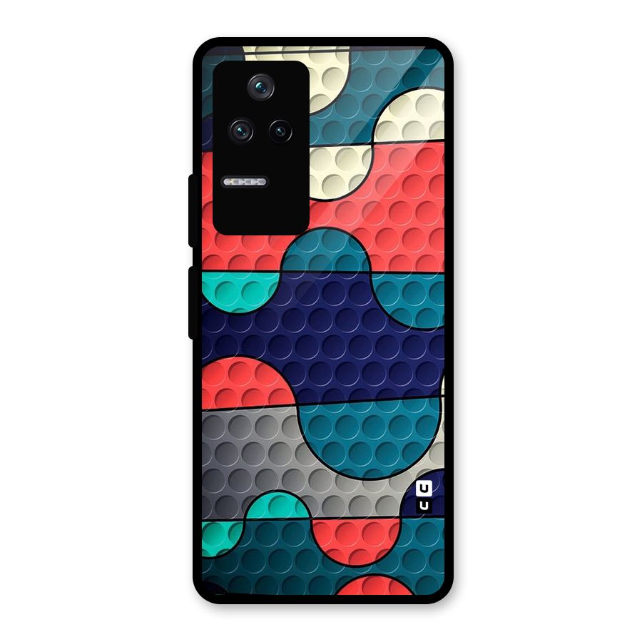 Colorful Puzzle Design Glass Back Case for Poco F4 5G