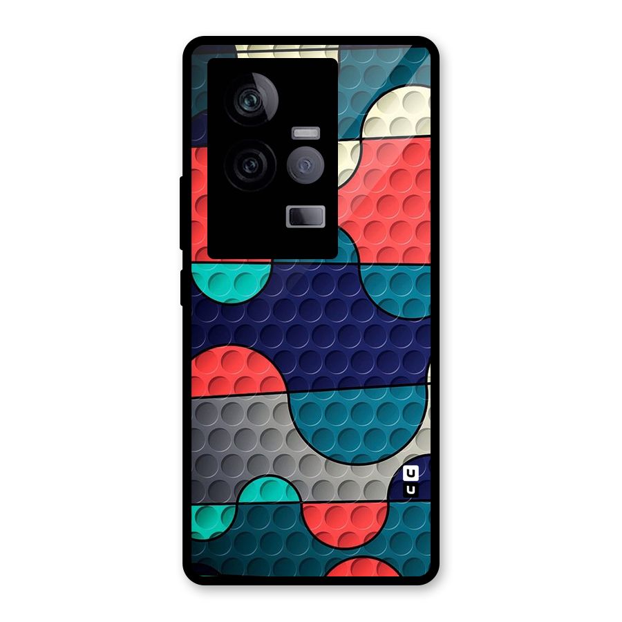 Colorful Puzzle Design Glass Back Case for Vivo iQOO 11 5G