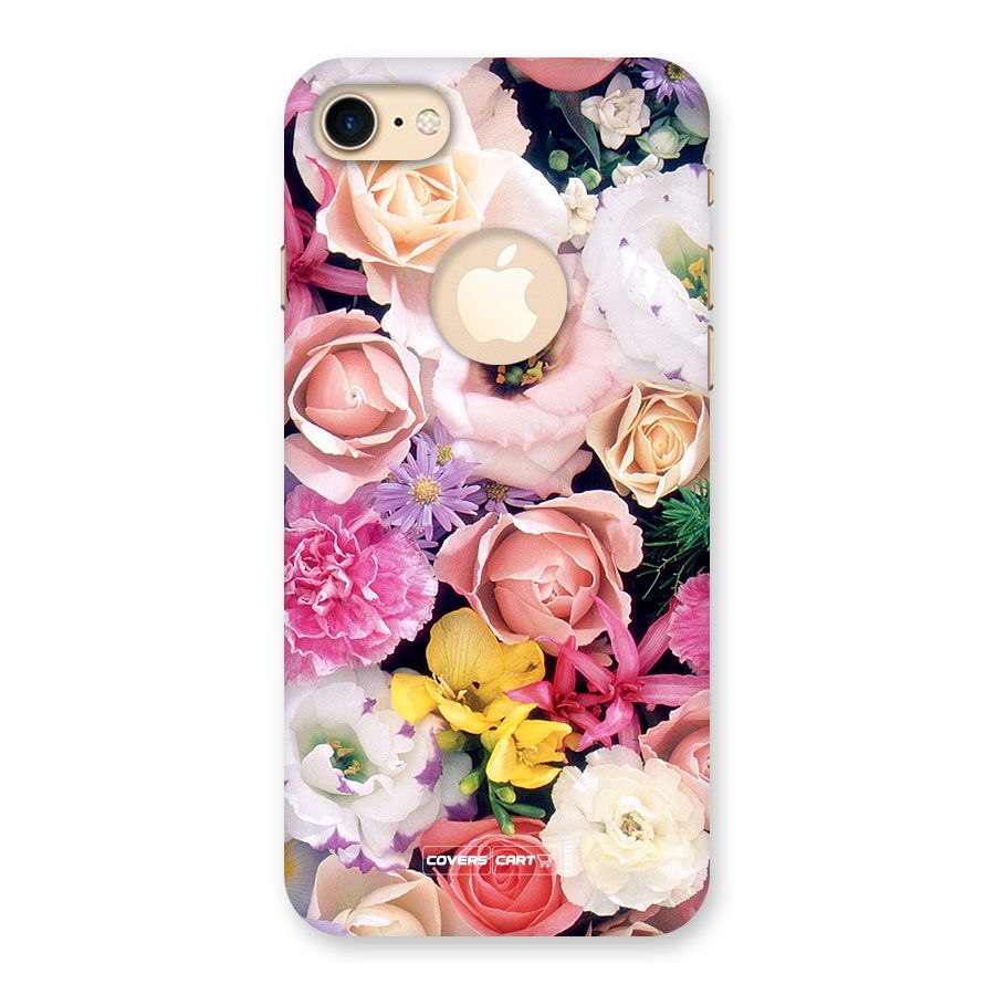 Colorful Roses Back Case for iPhone 7 Logo Cut