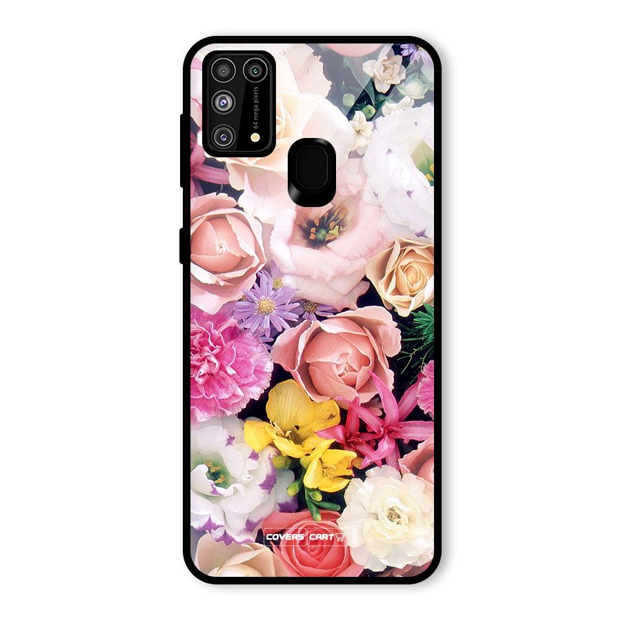 Colorful Roses Glass Back Case for Galaxy F41