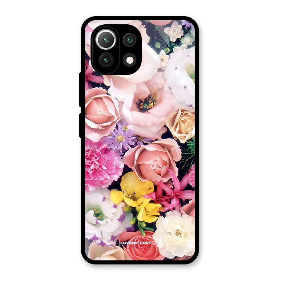 Colorful Roses Glass Back Case for Mi 11 Lite NE 5G