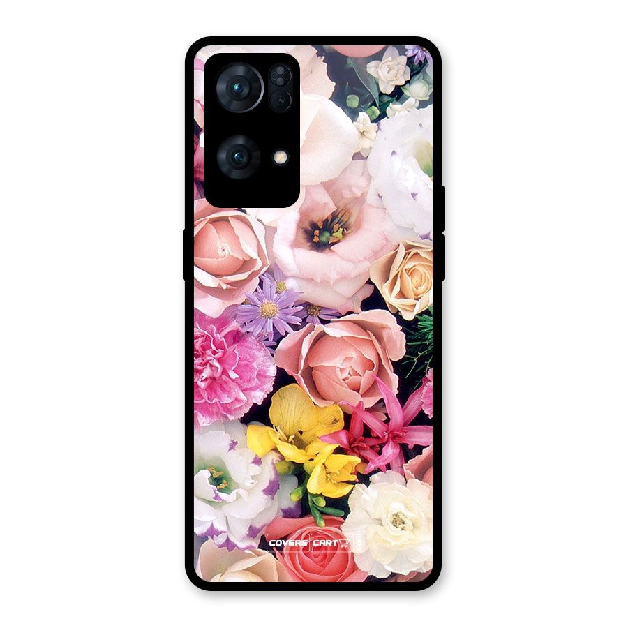 Colorful Roses Glass Back Case for Oppo Reno7 Pro 5G