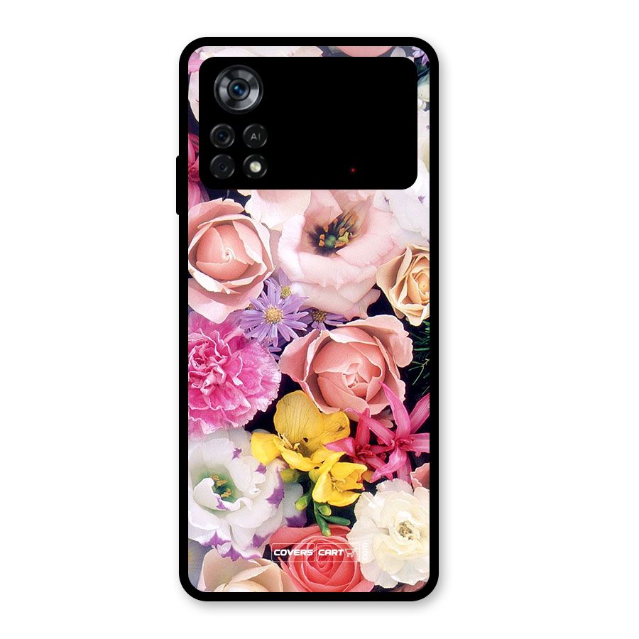 Colorful Roses Glass Back Case for Poco X4 Pro 5G