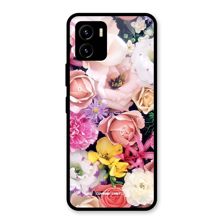 Colorful Roses Glass Back Case for Vivo Y15s