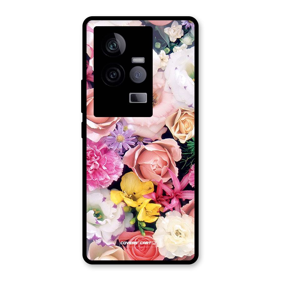 Colorful Roses Glass Back Case for Vivo iQOO 11 5G