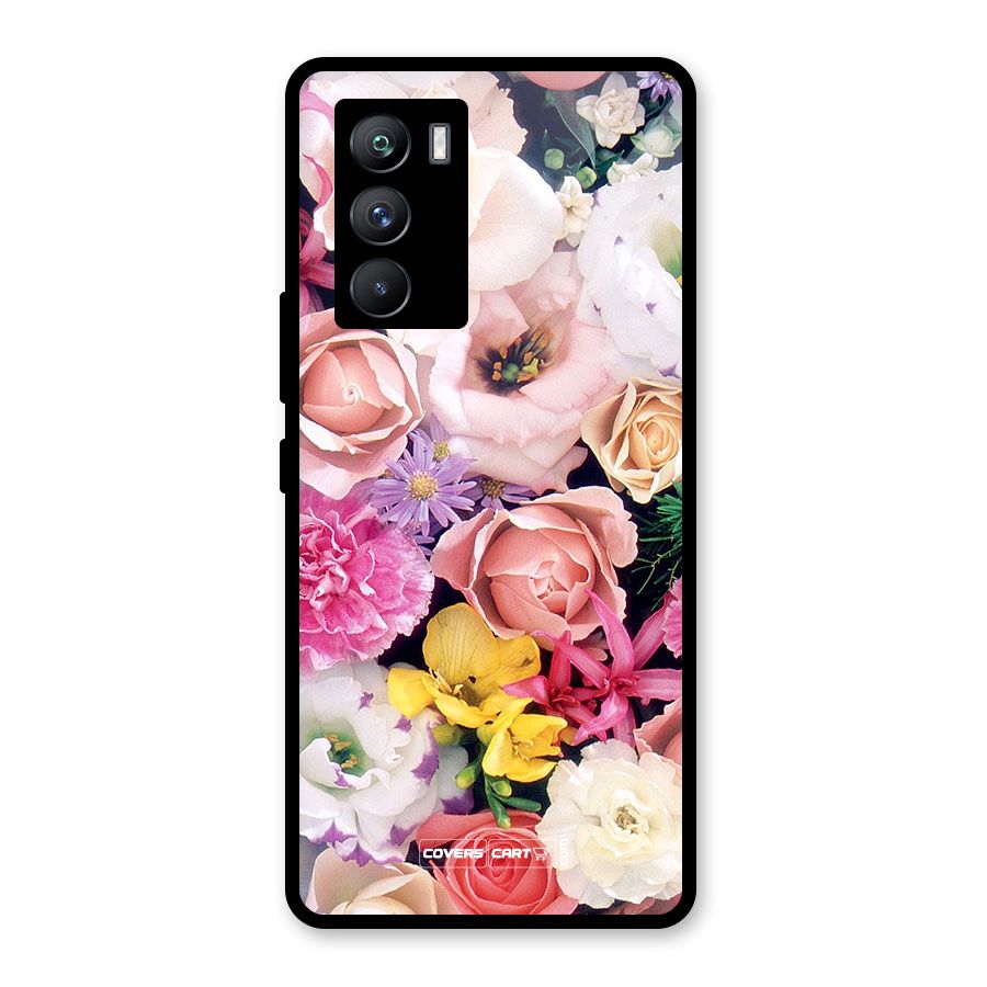 Colorful Roses Glass Back Case for Vivo iQOO 9 SE