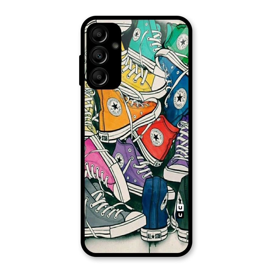 Colorful Shoes Glass Back Case for Galaxy A14 5G