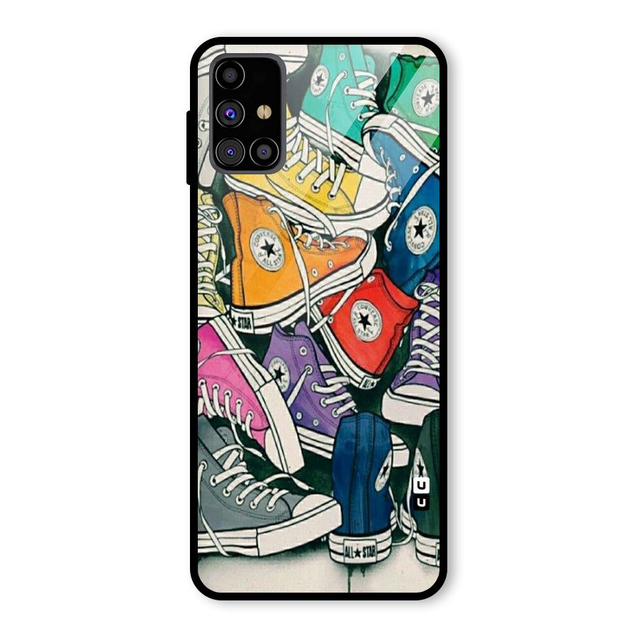 Colorful Shoes Glass Back Case for Galaxy M31s