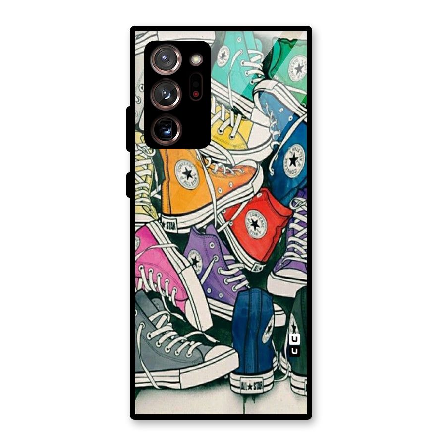 Colorful Shoes Glass Back Case for Galaxy Note 20 Ultra 5G