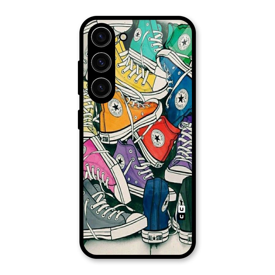 Colorful Shoes Glass Back Case for Galaxy S23