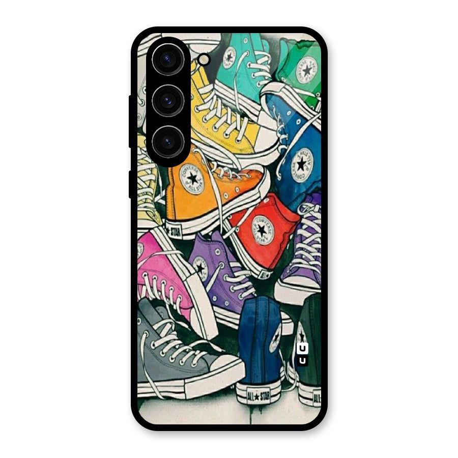 Colorful Shoes Glass Back Case for Galaxy S23 Plus