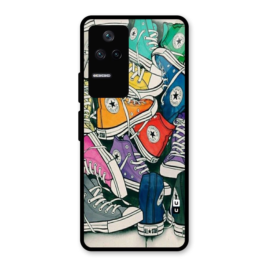 Colorful Shoes Glass Back Case for Poco F4 5G