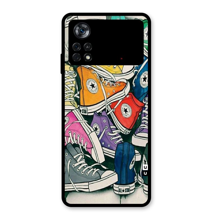 Colorful Shoes Glass Back Case for Poco X4 Pro 5G