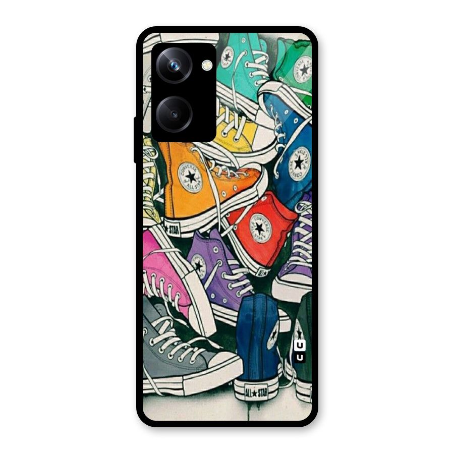 Colorful Shoes Glass Back Case for Realme 10 Pro