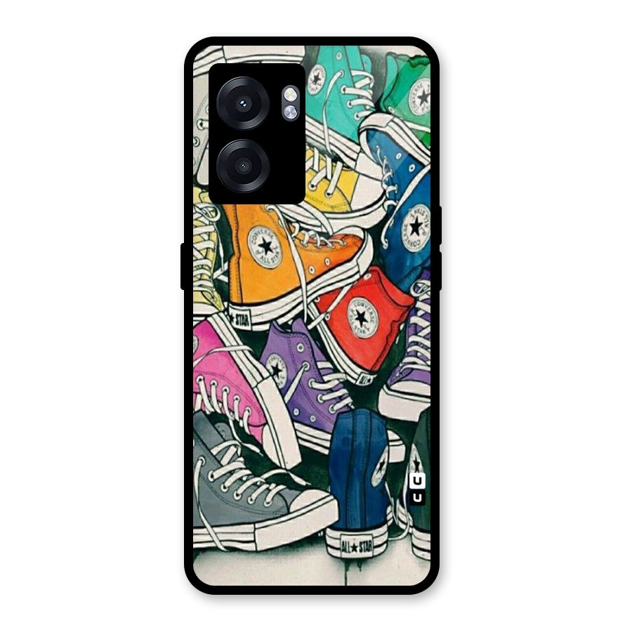 Colorful Shoes Glass Back Case for Realme Narzo 50 5G