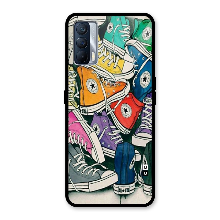 Colorful Shoes Glass Back Case for Realme X7