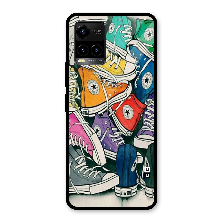 Colorful Shoes Glass Back Case for Vivo Y21T