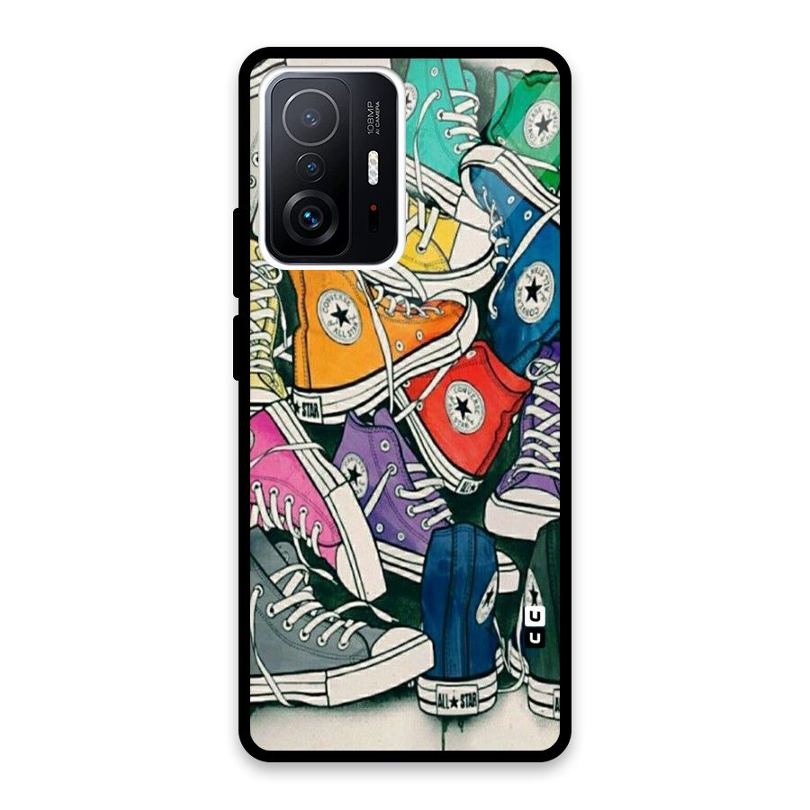 Colorful Shoes Glass Back Case for Xiaomi 11T Pro