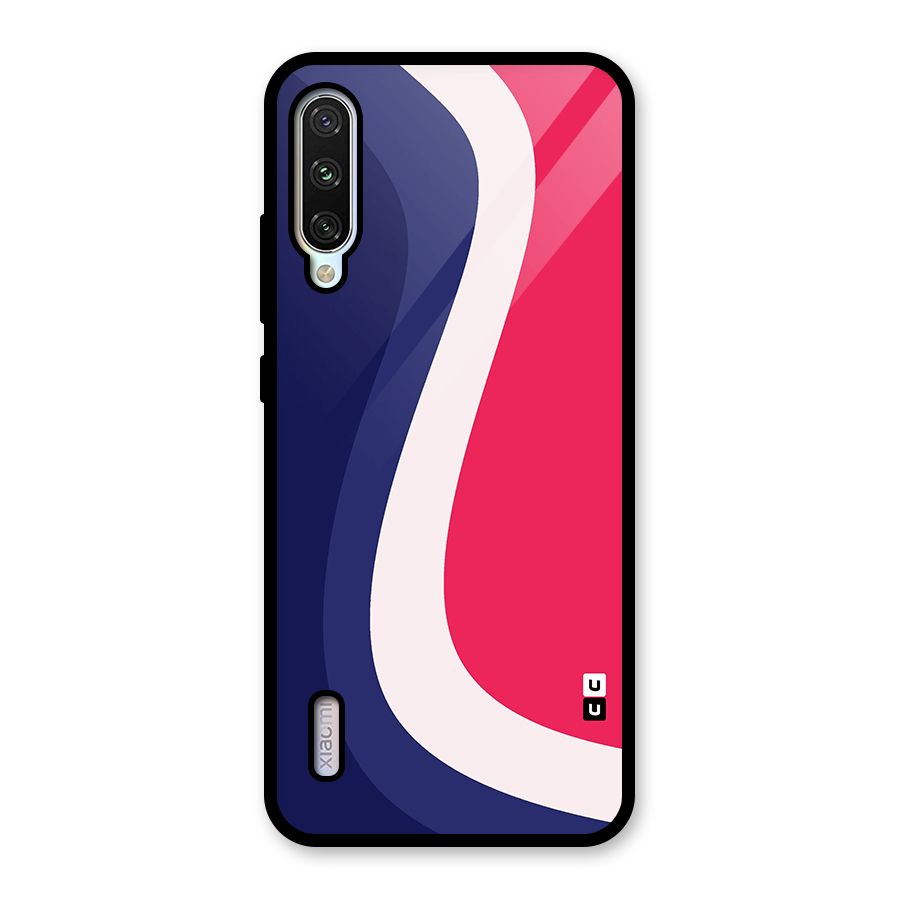 Colorful Wavy Print Glass Back Case for Mi A3