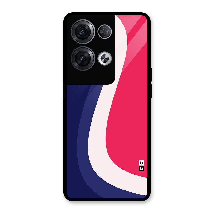 Colorful Wavy Print Glass Back Case for Oppo Reno8 Pro 5G