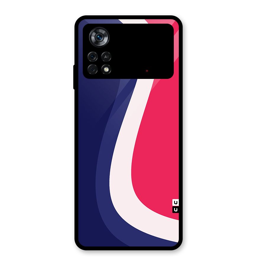 Colorful Wavy Print Glass Back Case for Poco X4 Pro 5G