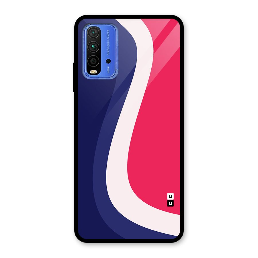 Colorful Wavy Print Glass Back Case for Redmi 9 Power