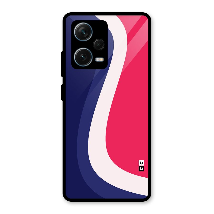 Colorful Wavy Print Glass Back Case for Redmi Note 12 Pro Plus 5G