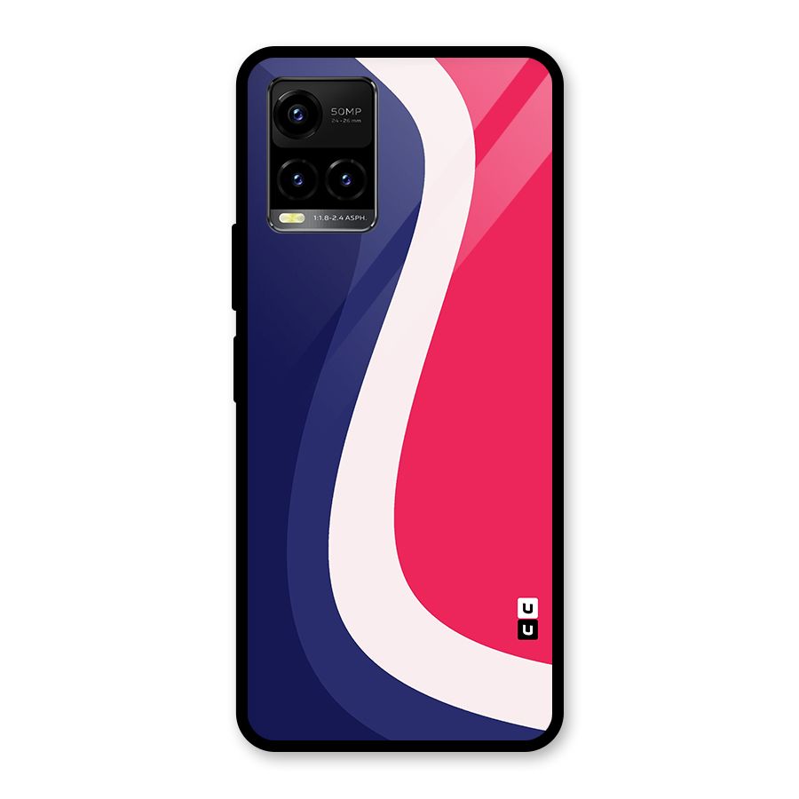 Colorful Wavy Print Glass Back Case for Vivo Y21 2021